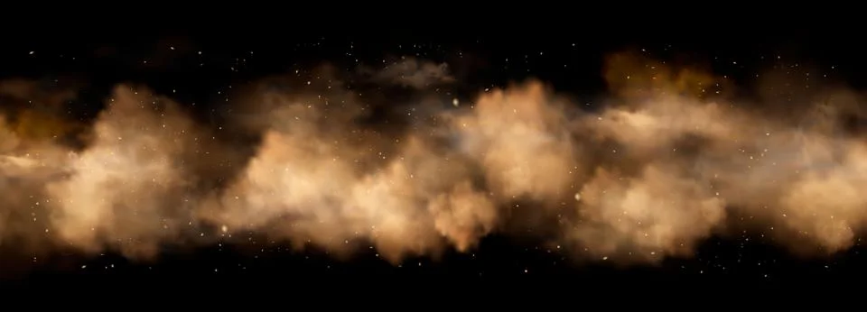 Sand storm cloud with flying dust particles Stock Illustration