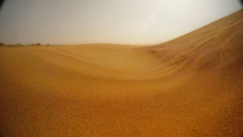 Sand-storm in dunes of desert thar bright sun rajasthan close up Stock Footage 90619851