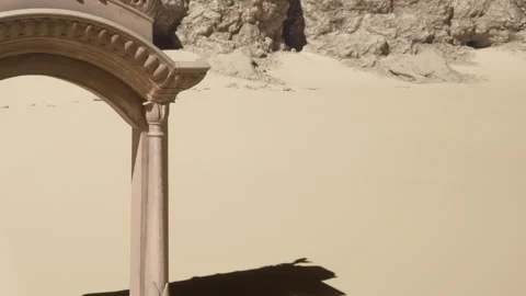 Sand structure in desert with shadows during daytime Stock Footage 343551781
