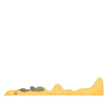 Sand surface with stones. Illustrazione stock