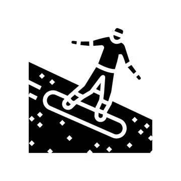 Sand surfing glyph icon vector illustration Illustrazione stock