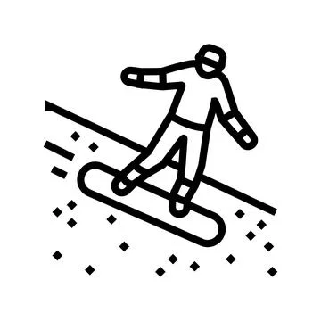 Sand surfing line icon vector illustration Stock Illustration