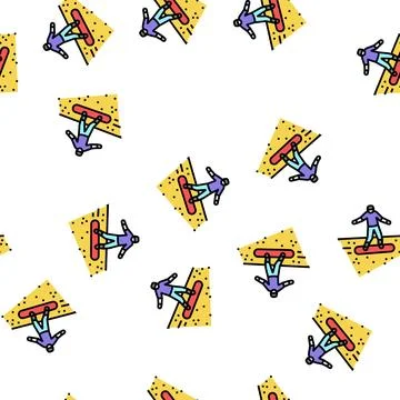 Sand surfing vector seamless pattern Stock Illustration