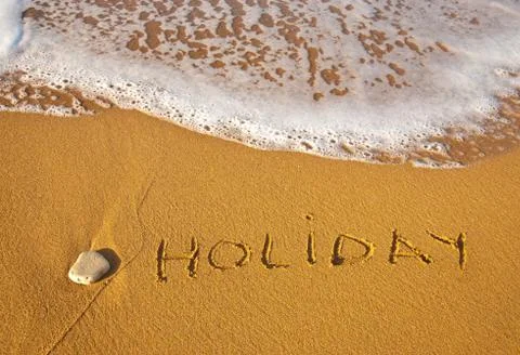 Sand text Stock Photos