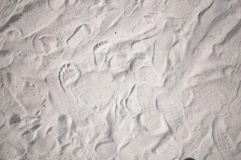 Sand texture background with the footprints Stock Photos