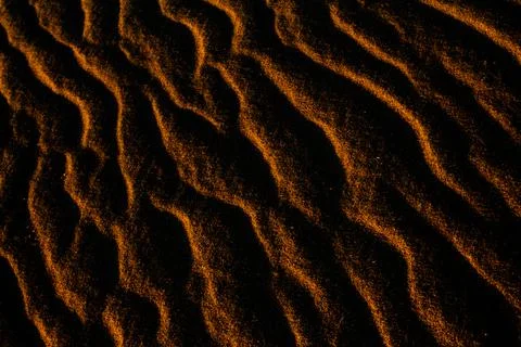 Sand texture outlined by the wind. Wavy shapes of light and shadow. 写真素材