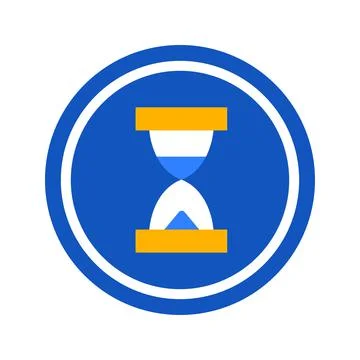 Sand Time Clock Circle Icon Stock Illustration