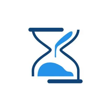 Sand time hourglass logo vector design clock icon concept template Stock Illustration