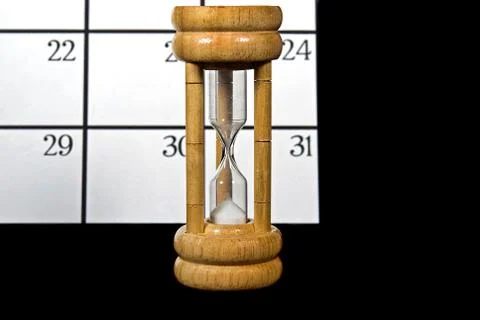 Sand timer with calendar Stock Photos