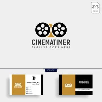 Sand timer cinema entertainment simple logo template vector illustration イラスト素材