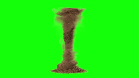 Sand tornado on green background. 3d animation of a sand tornado isolated Stock Footage 346653482