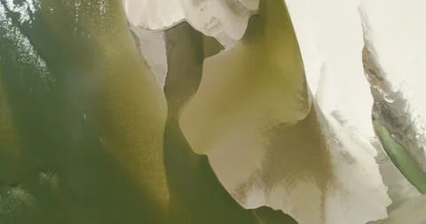 Sand traces at the shallow river Stock Footage 133000976