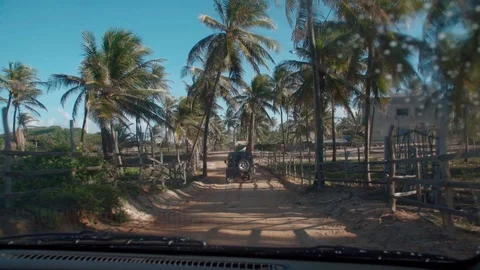 Sand trail on a tropical beach Video stock 128140236