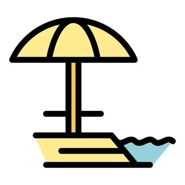 Sand umbrella icon vector flat Illustrazione stock