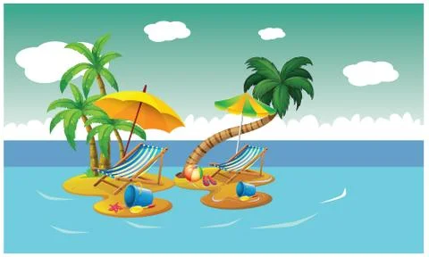 A sand view from beach Illustrazione stock