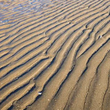 Sand waves on the beach Stock Photos