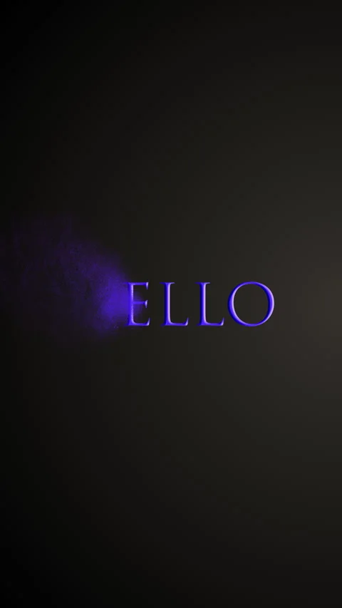 Sand Wipe Hello Text Animation on Black Background Vertical 4K. Stock Footage 273144034
