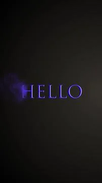 Sand Wipe Hello Text Animation on Black Background Vertical 4K. Stock Illustration