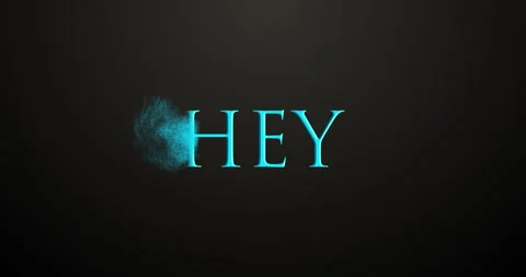 Sand Wipe Hey Text Animation on Black Background 4K. Stockbeeldmateriaal 273143811