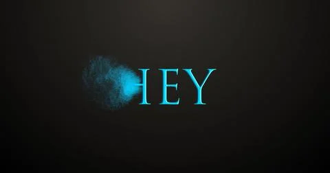 Sand Wipe Hey Text Animation on Black Background Stock Illustration