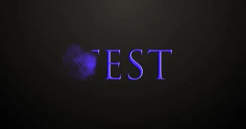 Sand Wipe TEST Text Animation on Black Background Stock Illustration