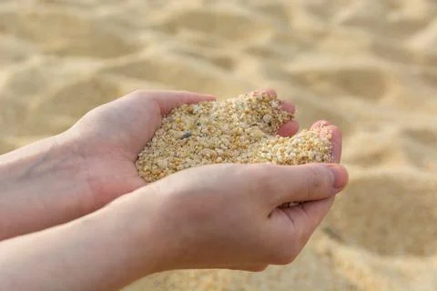 Sand in your hands Stock Photos