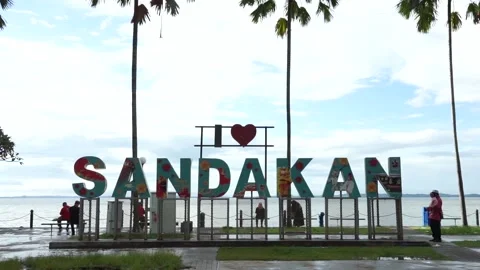 Sandakan landmark 스톡 동영상 150291308