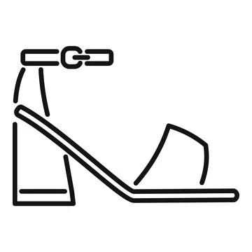 Sandal slipper icon outline vector. Summer footwear Stock Illustration