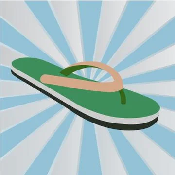 Sandals on blue background Stock Illustration