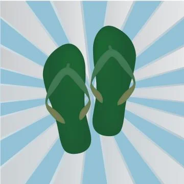 Sandals on blue background Stock Illustration