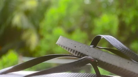 Sandals in Tropical Forest Background Stock Footage 40478966