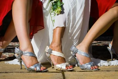 Sandals in wedding Stock Photos