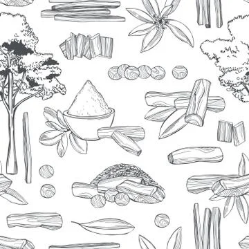 Sandalwood. Vector   pattern. Stock Illustration