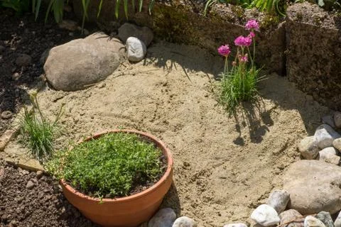 Sandarium - Nesting aid for ground-nesting wild bees Stock Photos