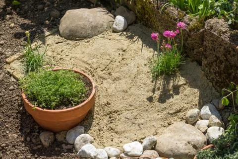 Sandarium - Nesting aid for ground-nesting wild bees Stock Photos