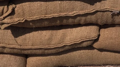 Sandbag Background piled on top of each other Видео 77462027