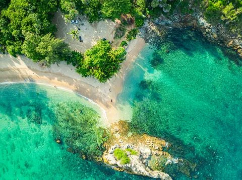 Sandbars form in the Separated Sea when the water level goes down. Stock Photos