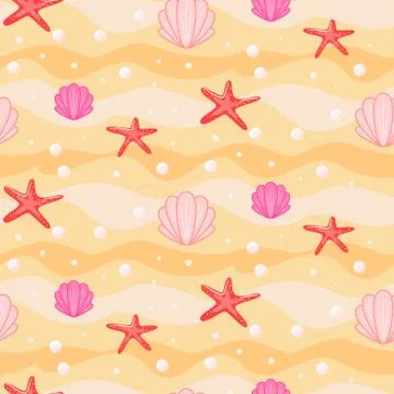 Sandbed cartoon seamless vector pattern 스톡 일러스트