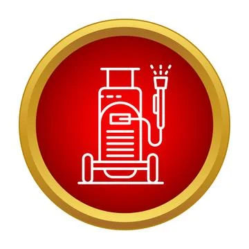 Sandblaster machine cleaning surface preparation icon Stock Illustration