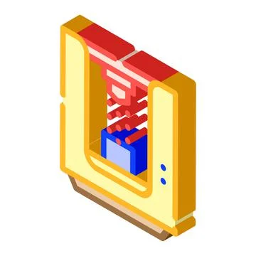 Sandblasting chamber isometric icon vector isolated illustration Stock Illustration