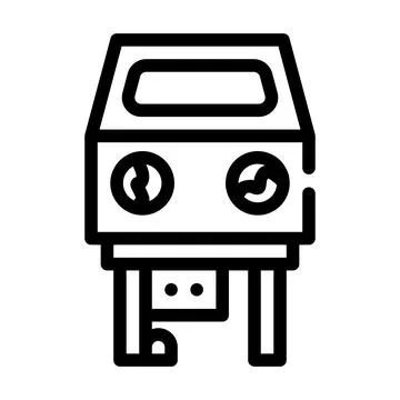 Sandblasting chamber line icon vector illustration flat Stock Illustration
