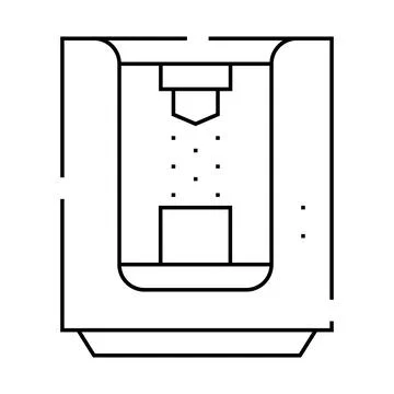 Sandblasting chamber line icon vector isolated illustration Stock Illustration