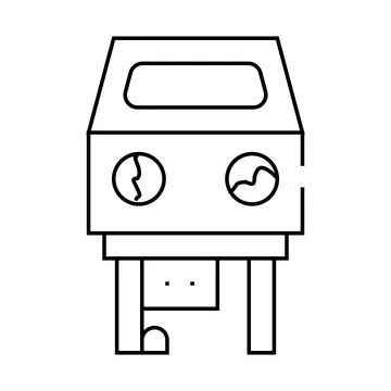 Sandblasting chamber line icon vector illustration flat Stock Illustration