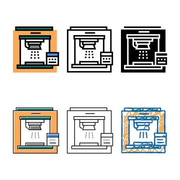 Sandblasting clean machine color icon vector Stock Illustration