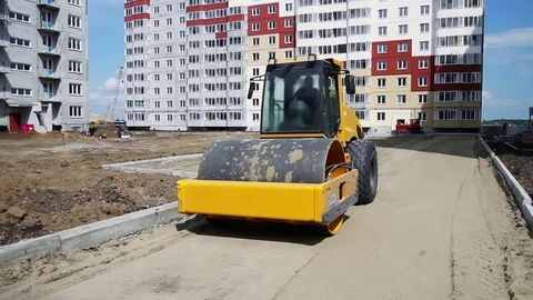 Sandblasting on the construction site. Rink. Stockbeeldmateriaal 75024280