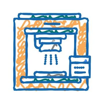 Sandblasting machine icon doodle illustration Stock Illustration