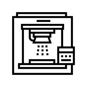 Sandblasting machine line icon vector illustration Stock Illustration