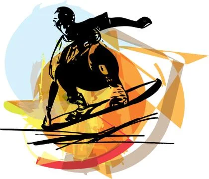 Sandboarding illustration Stock Illustration