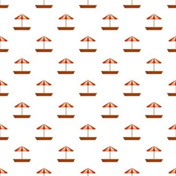 Sandbox and umbrella repeating seamless pattern background Illustrazione stock