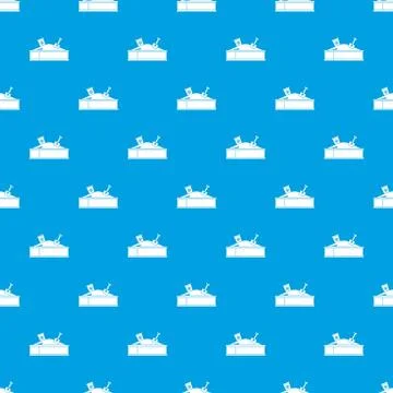 Sandbox with bucket and shovel pattern seamless blue 스톡 일러스트